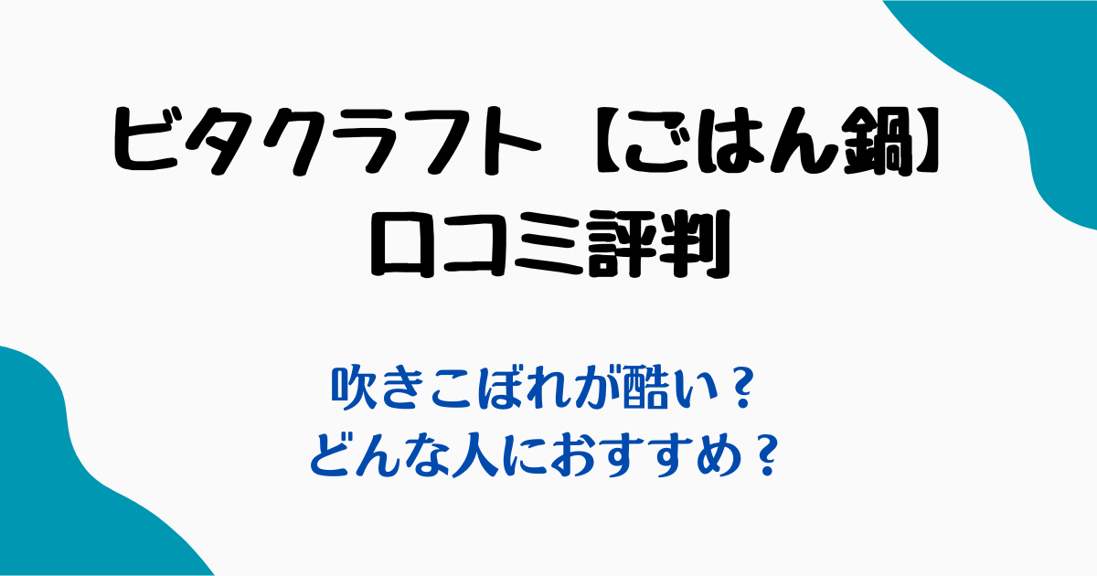 ビタクラフトごはん鍋口コミ